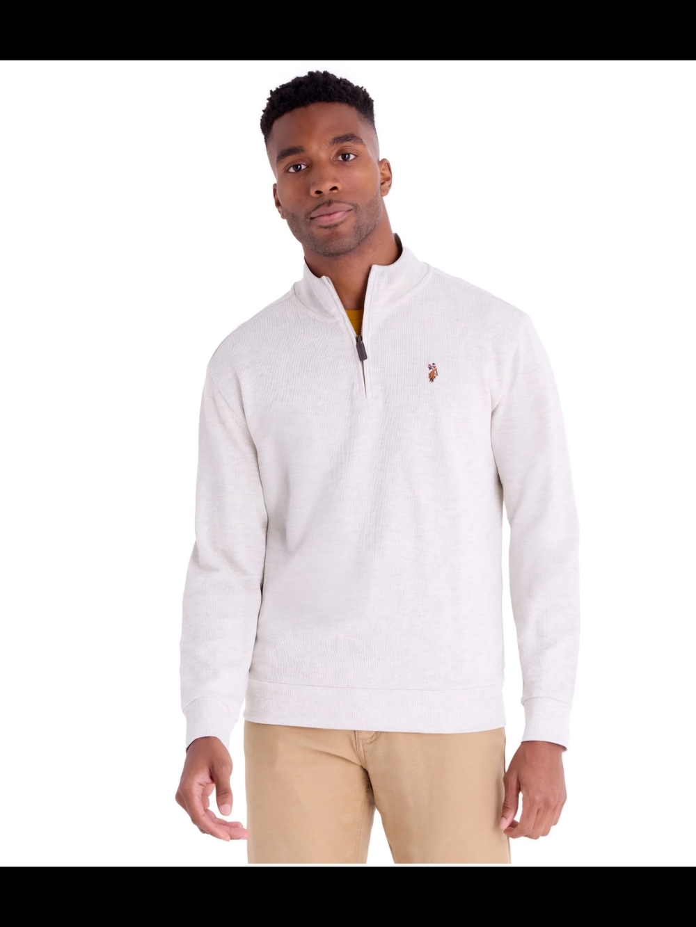 Polo by Ralph Lauren Cream Quarter-Zip Sweater